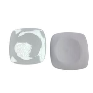 GIBSON ELITE White Square 10" Dinner Plates - Set of 2